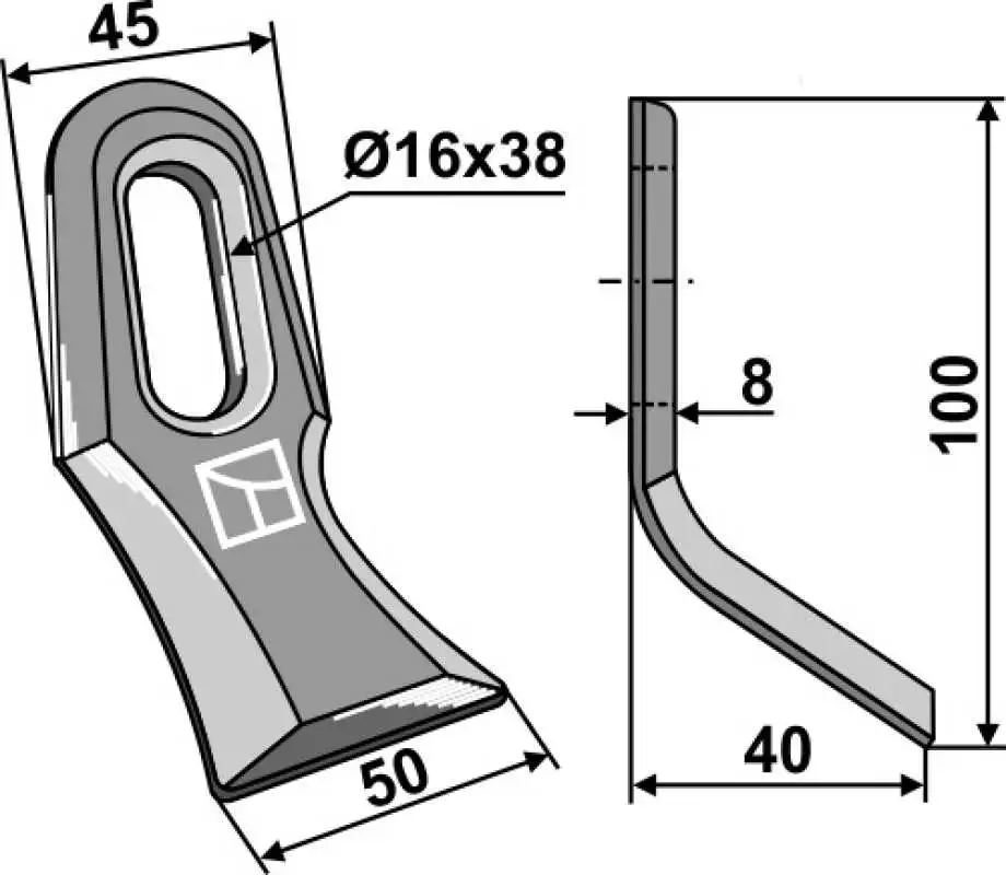 Y-Messer 100x45mm